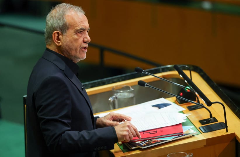 Iran's President Masoud Pezeshkian addresses the 81st United Nations General Assembly (UNGA) at UN headquarters in New York City, US, September 23, 2026