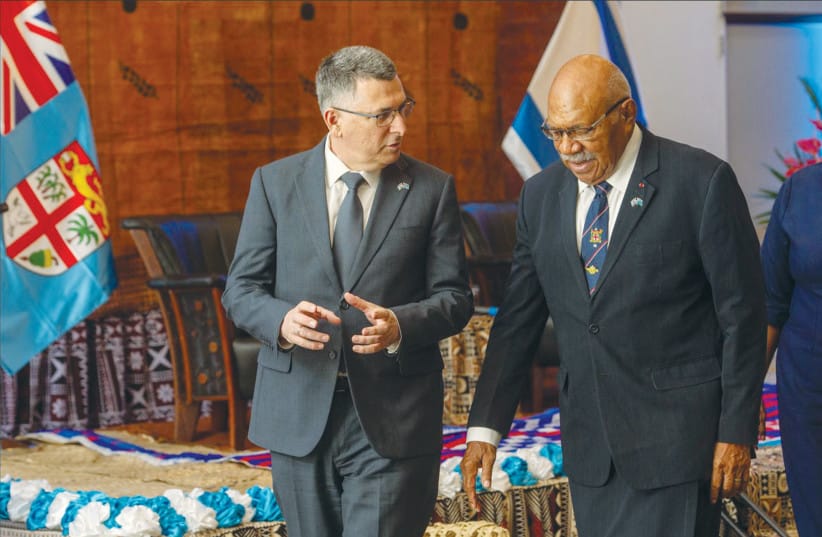 IN A cynical reality where everyone finds a way to keep communication channels open with everybody else, diplomacy becomes a game of interests, the foreign minister says. Here, Fiji Prime Minister Sitiveni Rabuka converses with Sa’ar in Suva, in June.