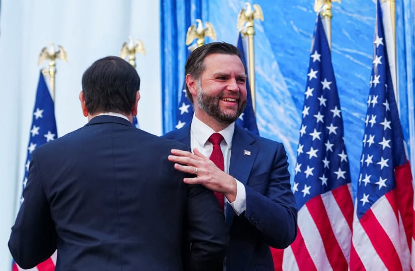 U.S. Vice President JD Vance and Secretary of State Marco Rubio appear on stage during the launch of the Foundry School, a workforce training initiative, at the U.S. Institute of Peace in Washington, D.C., U.S., September 3, 2026.