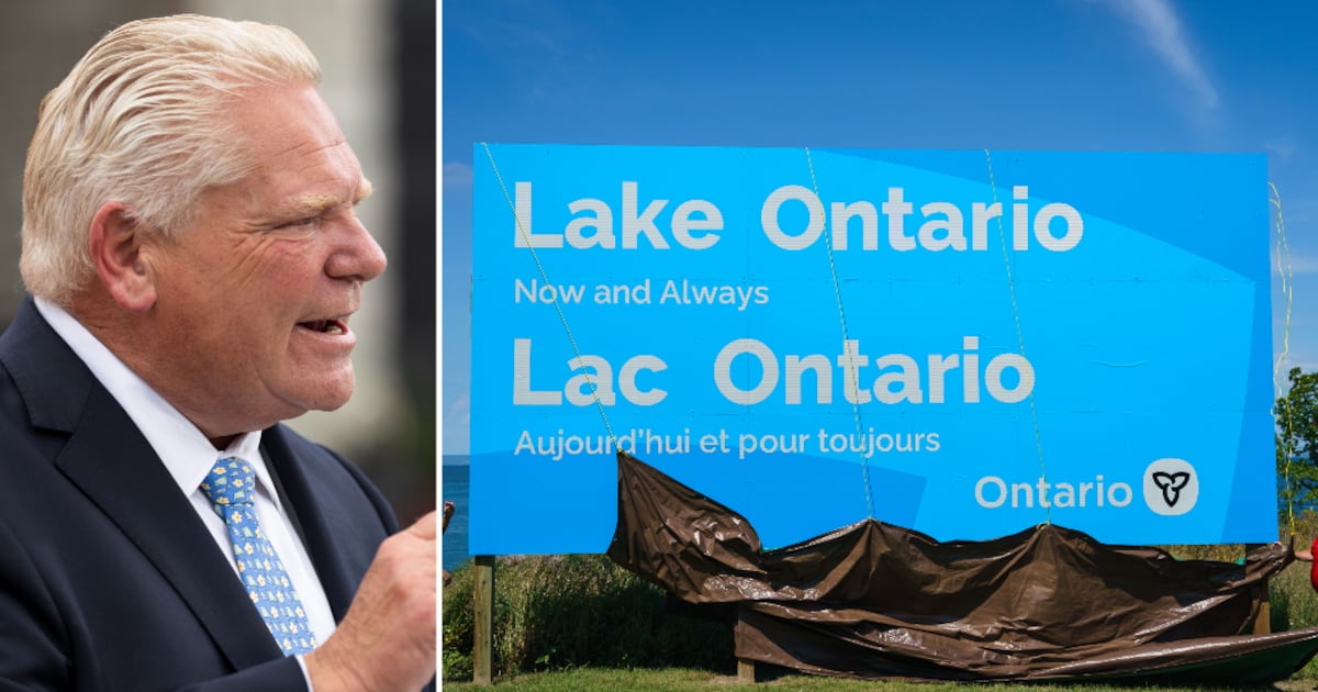 Ontario spent $25K on Doug Ford’s new ‘Lake Ontario’ sign - CTV News