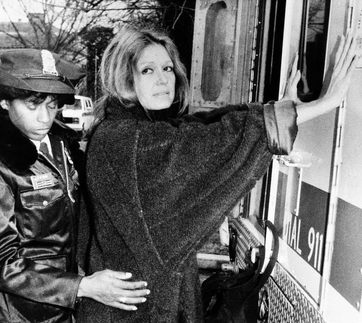 1984: Steinem being arrested during an anti-apartheid protest outside the South African embassy in Washington.