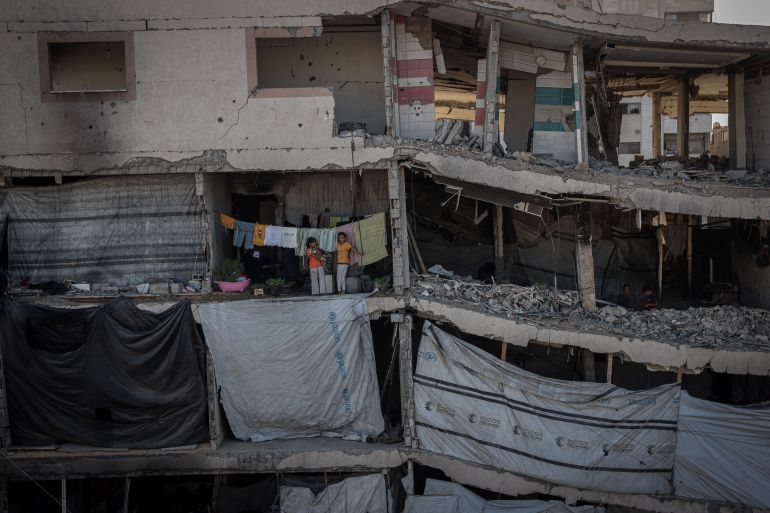 The damaged Al Najma building is among the structures at risk of collapse in Gaza.