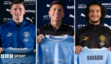 Elliot Anderson (left), Enzo Fernandez (middle) and Ayyoub Bouaddi