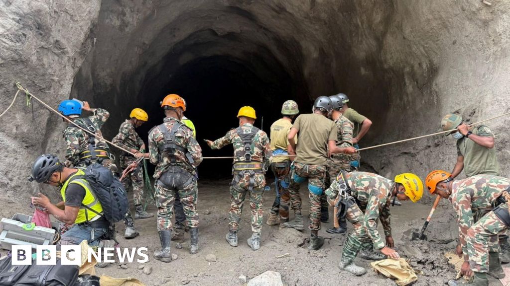 Nepal rescuers blast hillside in search of hydropower workers as families wait anxiously - BBC