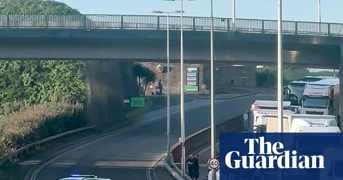 Black-clad protesters in balaclavas block road at port of Dover in Kent | Kent