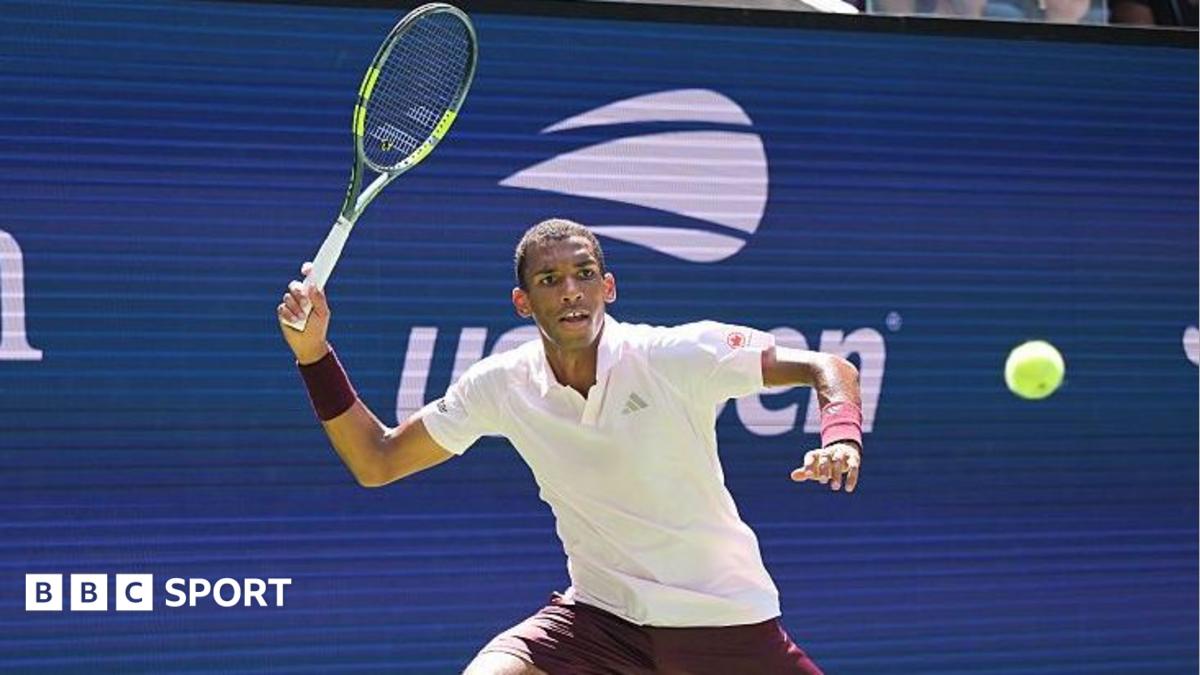 Felix Auger-Aliassime in action at the US Open