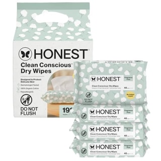 The Honest Company 100% Pure Organic Cotton Dry Wipes