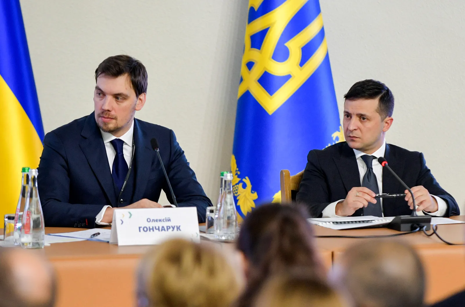 Before co-founding UFORCE, Oleksiy Honcharuk was deputy head of the Presidential Office of Ukraine and became the country's youngest prime minister. (Pictured: Ukrainian President Volodymyr Zelensky, right, and Ukrainian Prime Minister Oleksiy Honcharuk in Kyiv, Ukraine, Tuesday, Feb. 11, 2020)