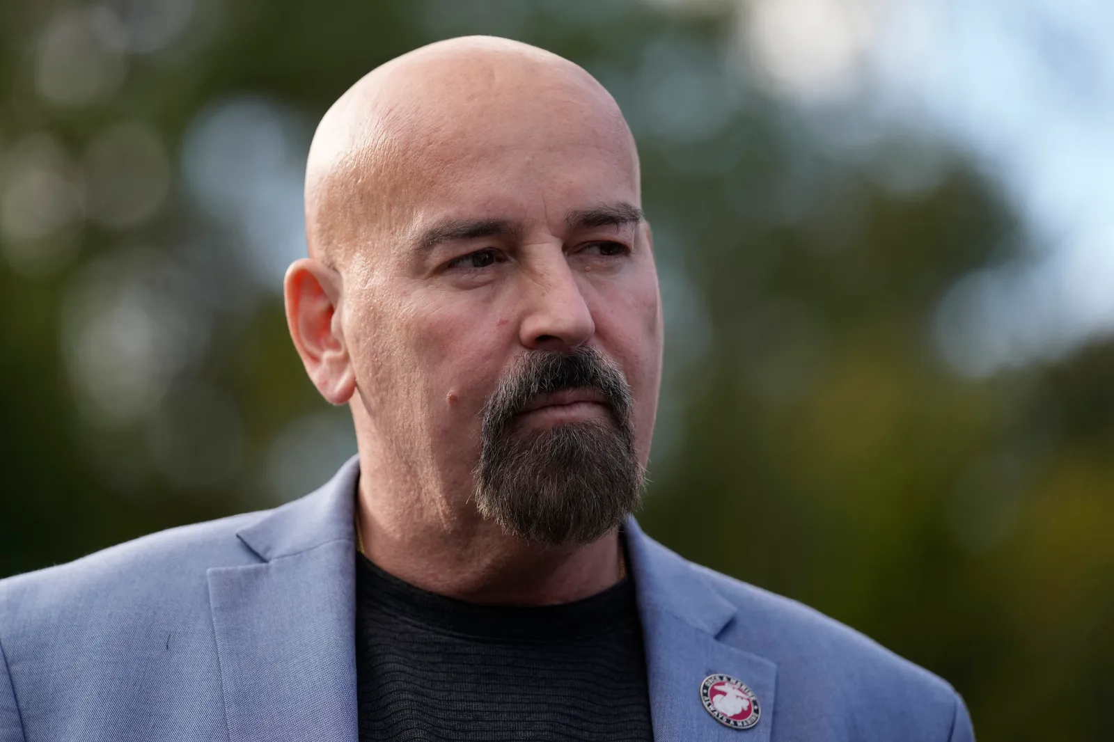 Republican Senate candidate John Deaton campaigns in Rehoboth, Massachusetts, on October 9, 2024.
