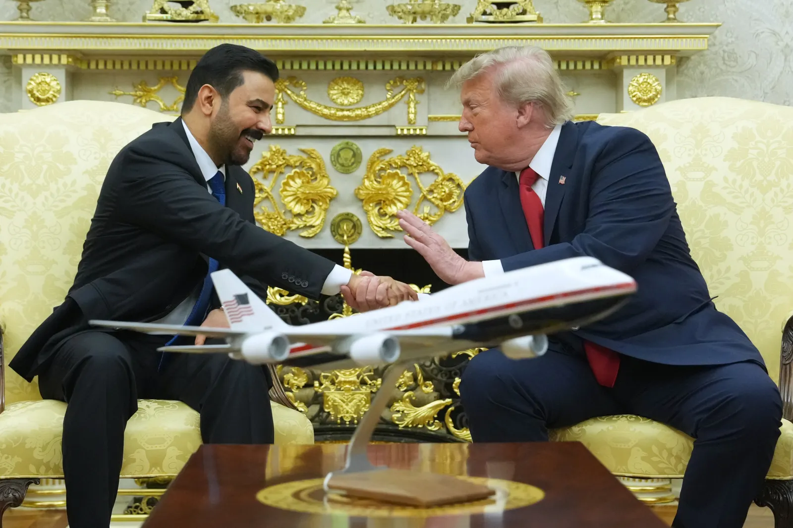 President Donald Trump meets with Iraq's Prime Minister Ali al-Zaidi in the Oval Office of the White House, Tuesday, July 14, 2026, in Washington.