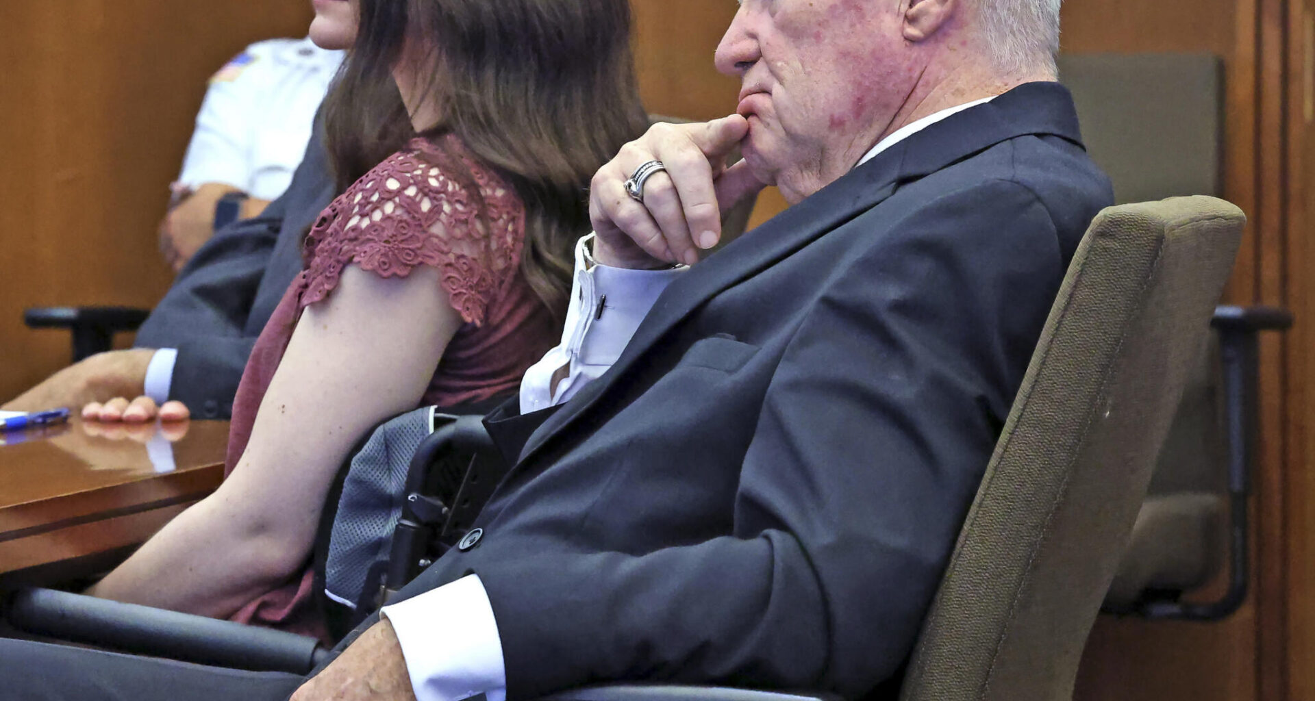 Defendant Lindsay Clancy and attorney Kevin Reddington during a Sept. 29 hearing set to determine the next steps after a mistrial was declared in Clancy's murder trial. (Greg Derr/The Patriot Ledger via AP, Pool)