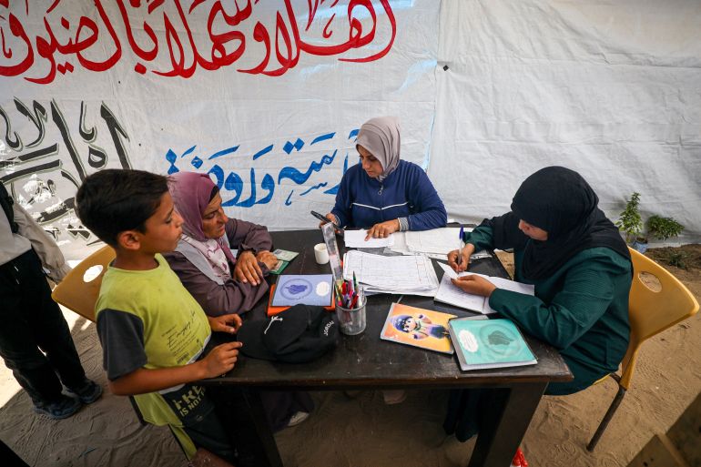 Noha Khader, the school principal, runs the school with limited resources and stresses the need for additional support to keep it operating.