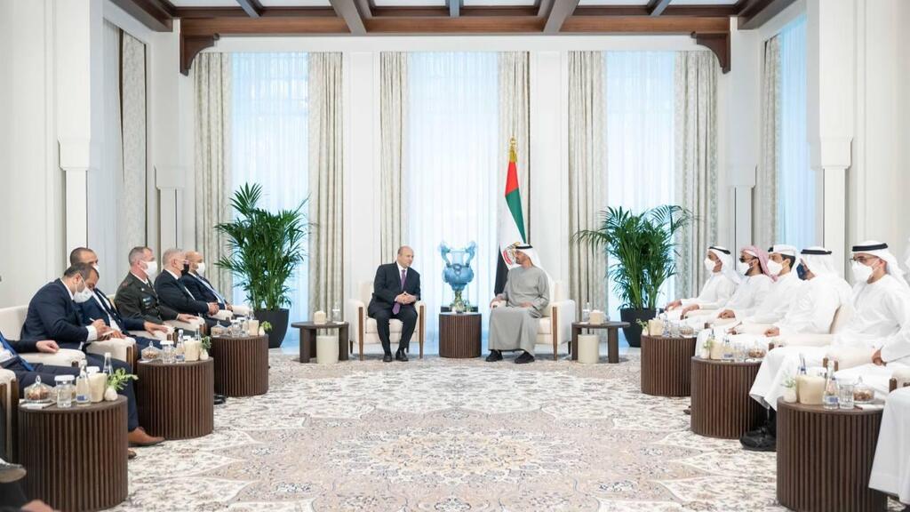 Then-prime minister Naftali Bennett visits the UAE in 2022 נפתלי בנט ראש הממשלה נפגש עם מוחמד בן זאיד נשיא האמירויות