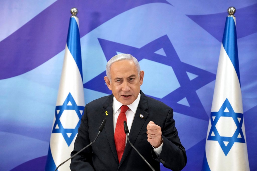 Israeli Prime Minister Benjamin Netanyahu speaks during a press conference in Jerusalem, Israel.