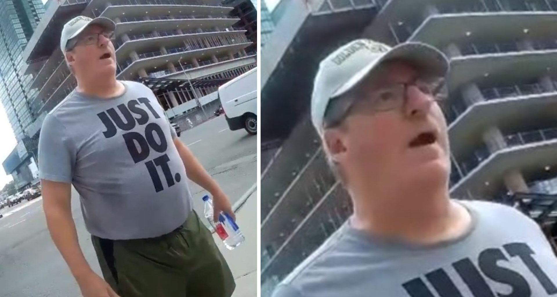 Suspect accused of pushing man draped in Palestinian flag while making anti-immigrant remarks