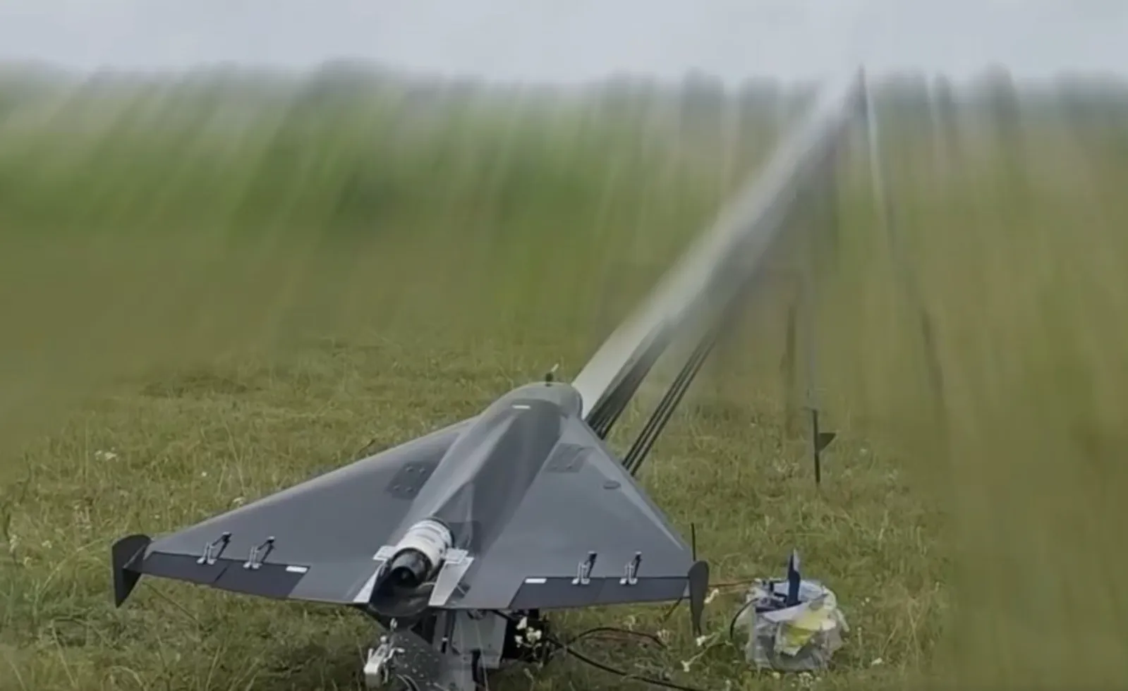 Screengrab from Ukraine’s military shows a new interceptor drone unveiled by Kyiv.