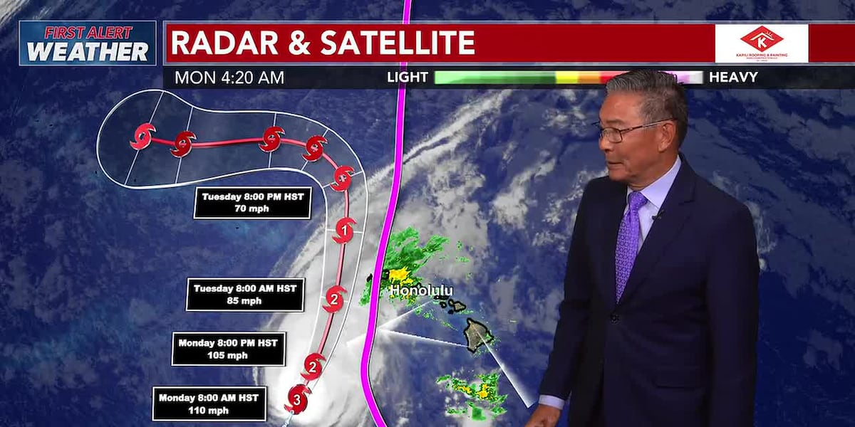 First Alert Forecast: Hurricane Warning posted for Kauai and Niihau, Flood Watch posted for all islands