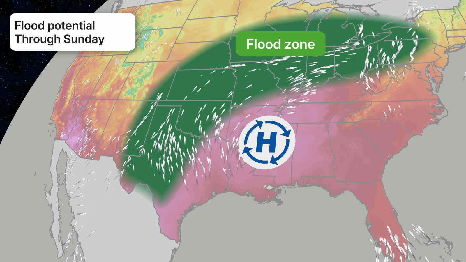 Flood potential setup