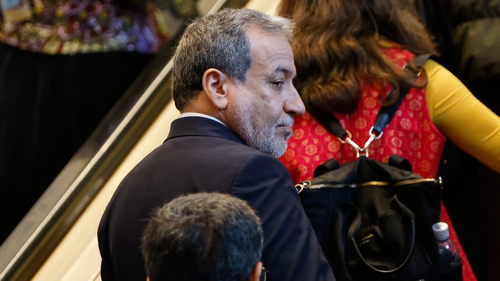 Iran's Foreign Minister Abbas Araghchi arrives ahead of the 81st session of the United Nations...
