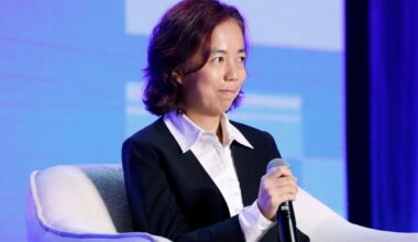 Fei-Fei Li speaks onstage during The AI Optimist Club at WIRED Celebrates 30th Anniversary With LiveWIRED at The Midway SF on December 05, 2023