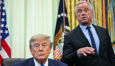 President Donald Trump and Health Secretary Robert F. Kennedy Jr. are promoting a health agenda with less vaccines. The reality of those goals are catching up as previously preventable diseases like measles are spreading fast throughout the U.S. (Jim WATSON / Getty Images)
