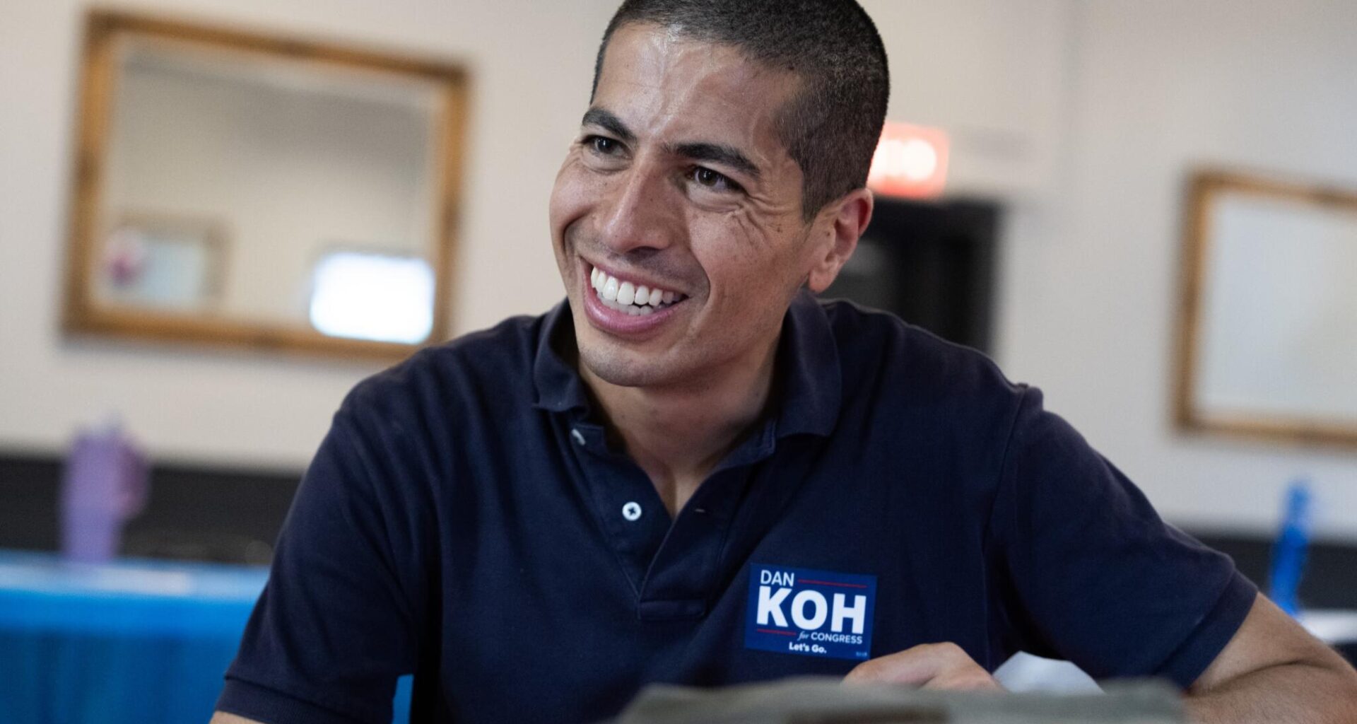 Dan Koh attends a "meet the candidates" event hosted by the Peabody Democratic City Committee in Peabody. (Tom Williams/CQ-Roll Call, Inc via Getty Images)