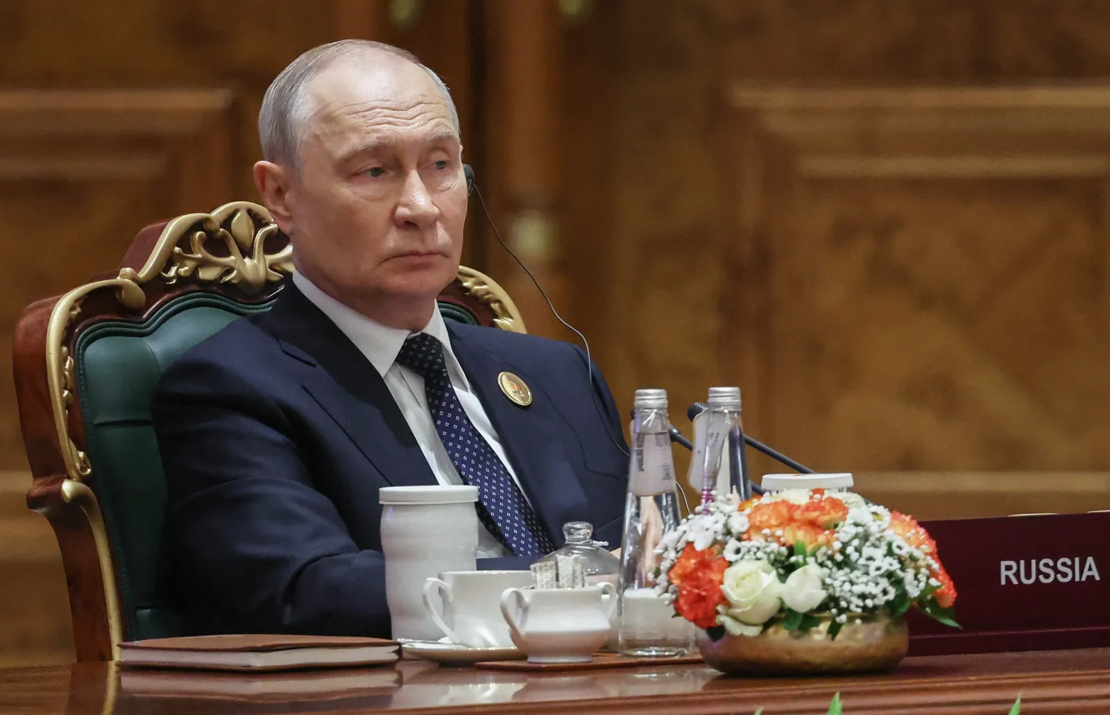 Russia's President Vladimir Putin attends the 18th BRICS Summit in New Delhi on September 12, 2026.
