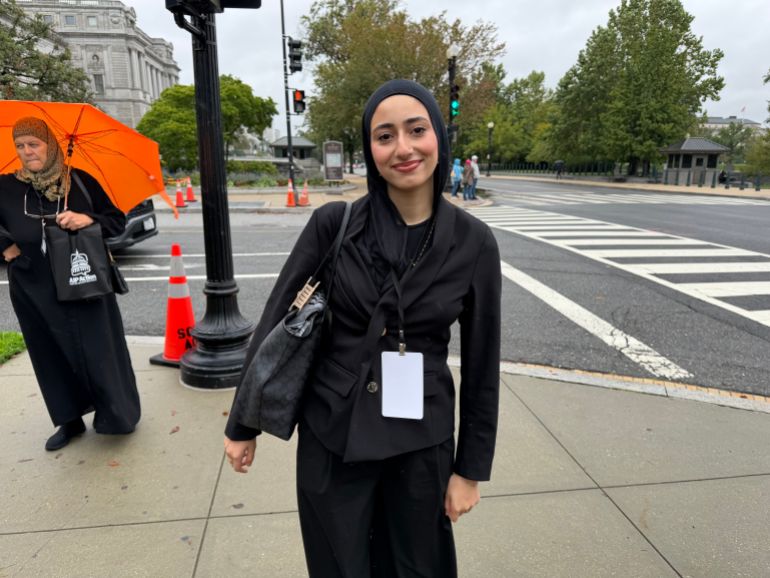 Jenna Escheik was among the Palestinian Americans meeting with US lawmakers in Washington, DC
