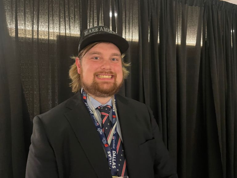 Convention attendee Carter Eisinger has mixed opinions about the US-Israel war on Iran