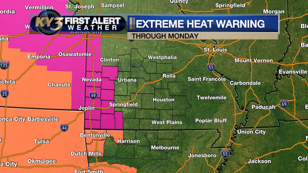 In this locations, highs may still reach 100°.