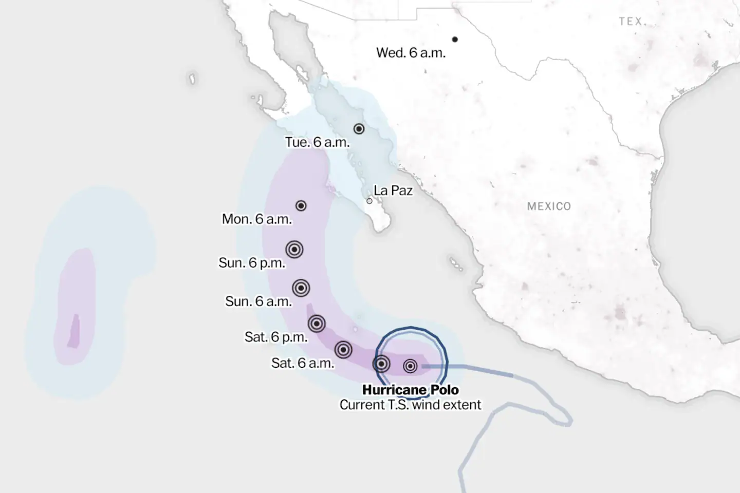 Hurricane Polo tracker: Map and projected storm path - The Washington Post