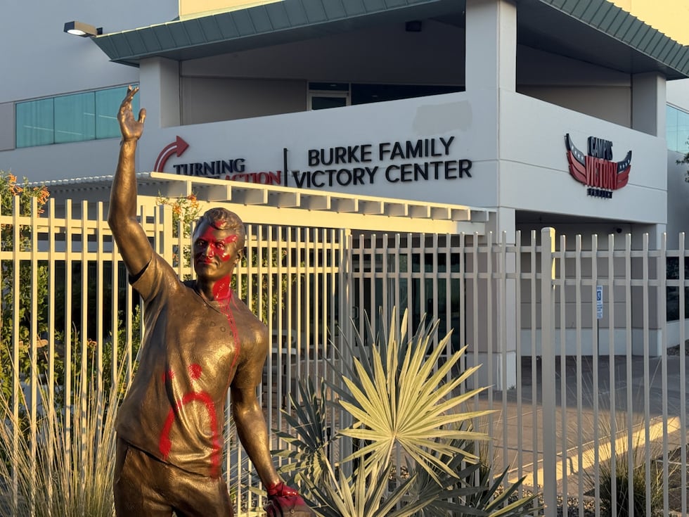 A brand-new statue of Charlie Kirk unveiled Thursday has already been vandalized.