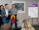 ODOT statewide project delivery manager David Kim speaks about the upcoming closure of southbound I-5 in Portland, Ore., on Aug. 27, 2026. The section of southbound I-5 will be closing Sept. 11 and is expected to reopen in October.
