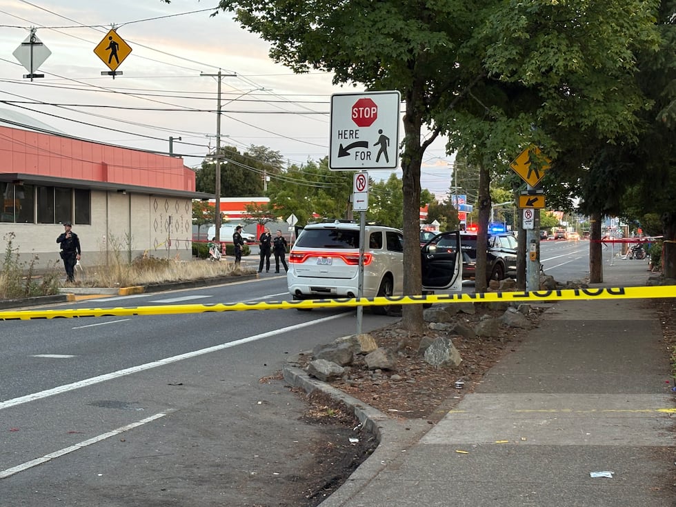 Police are investigating after two people were shot and injured at a parking lot in northeast...