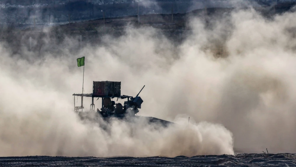 Israeli soldiers at the Israeli border with the Gaza Strip, July 23, 2025. 