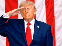 U.S. President Donald Trump and U.S. Vice President JD Vance salute in the Memorial Amphitheater during a Memorial Day event at Arlington National Cemetery, Arlington, Virginia, U.S., May 25, 2026.