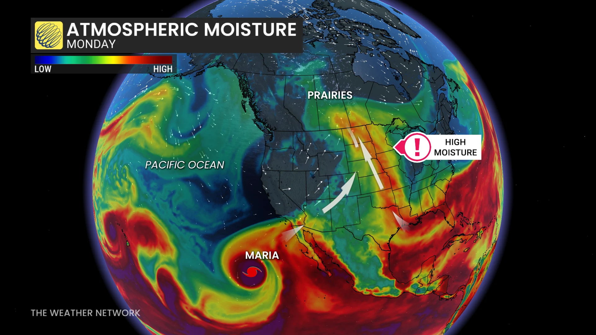 Prairies atmospheric moisture stream