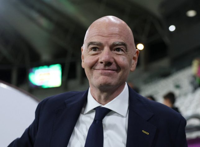 Soccer Football - FIFA Under-20 Women's World Cup - Final - Spain v North Korea - Stadion Miejski LKS, Lodz, Poland - September 27, 2026 FIFA President Gianni Infantino reacts after Spain win the Under-20 Women's World Cup REUTERS/Kacper Pempel