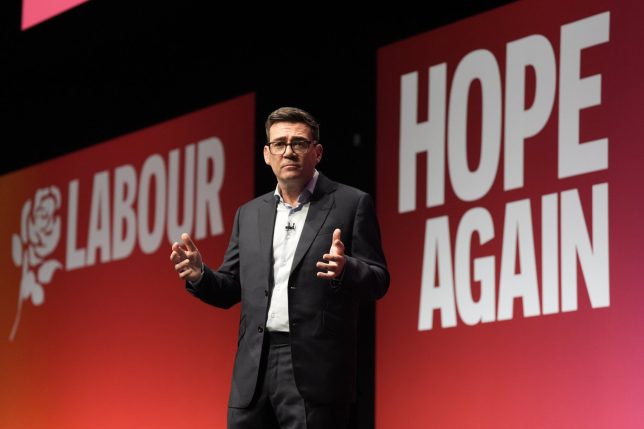 Prime Minister Andy Burnham delivers his keynote speech to the Labour Party Conference at the ACC Liverpool. Picture date: Tuesday September 29, 2026. PA Photo. Photo credit should read: Stefan Rousseau/PA Wire