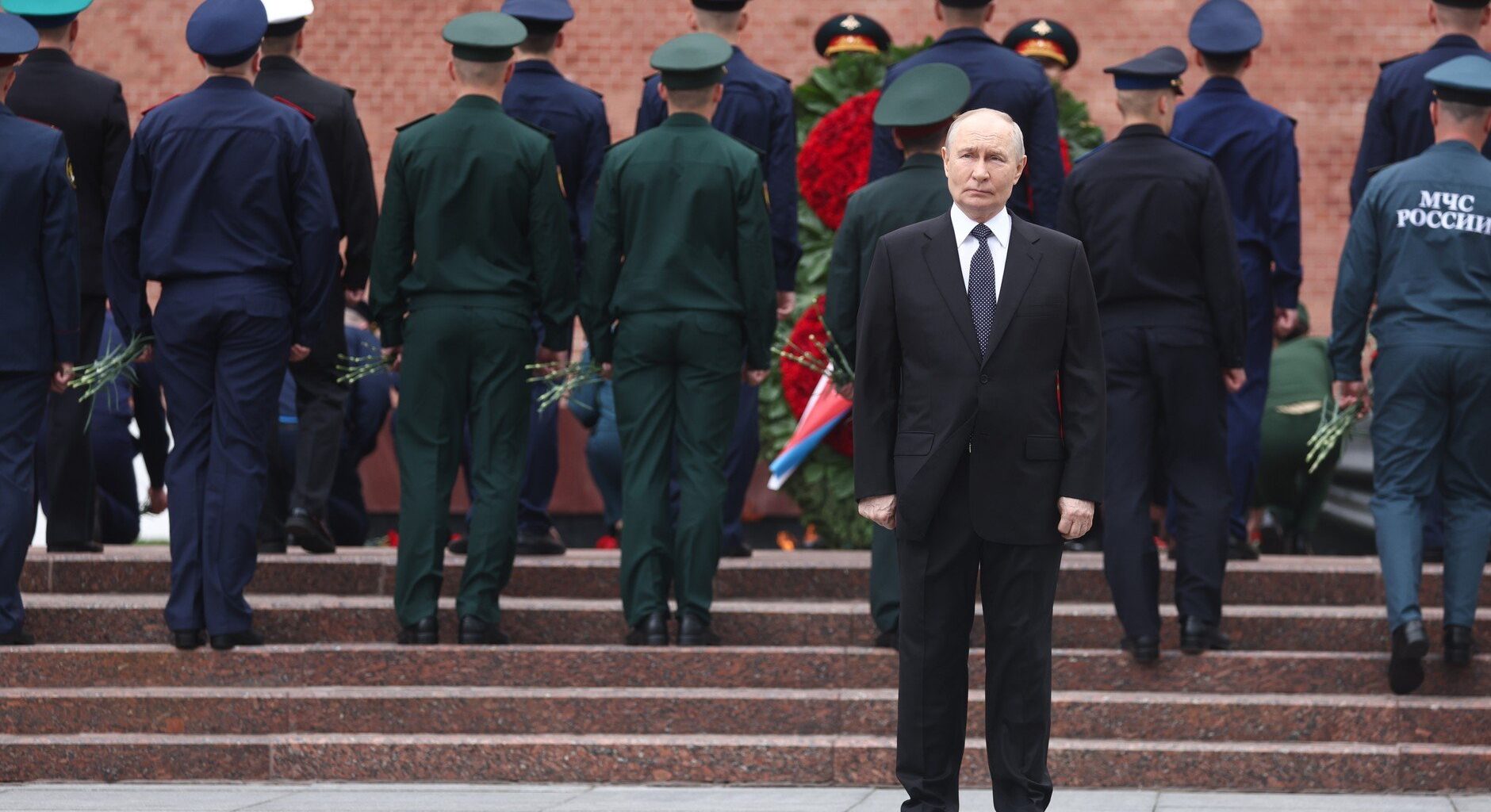 War veterans who are often more radical than Putin will push Russian nationalism. Protests are unlikely. Source: Kremlin