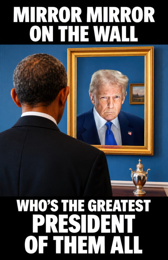 President Donald Trump channeled his inner Snow White on September 7, sharing an image of himself with the caption ‘Mirror mirror on the wall who’s the greatest president of them all’