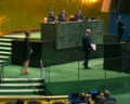 UN delegates walk out as Benjamin Netanyahu prepares to address general assembly