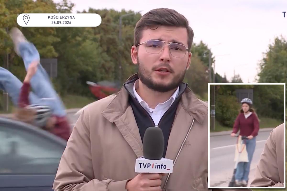 Teen e-bike rider struck by driver during live news broadcast of another crash