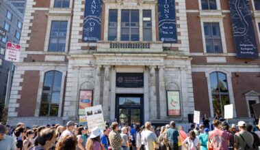 A rally outside the Academy of Natural Sciences of Drexel University Sept. 8.