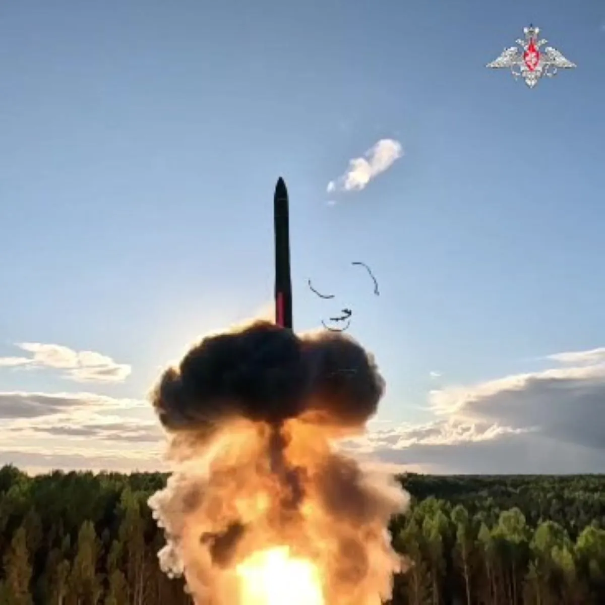 Russia's Strategic Missile Forces test launch a nuclear-capable intercontinental ballistic missile from the Plesetsk Cosmodrome in Arkhangelsk Oblast, on August 28, 2026.