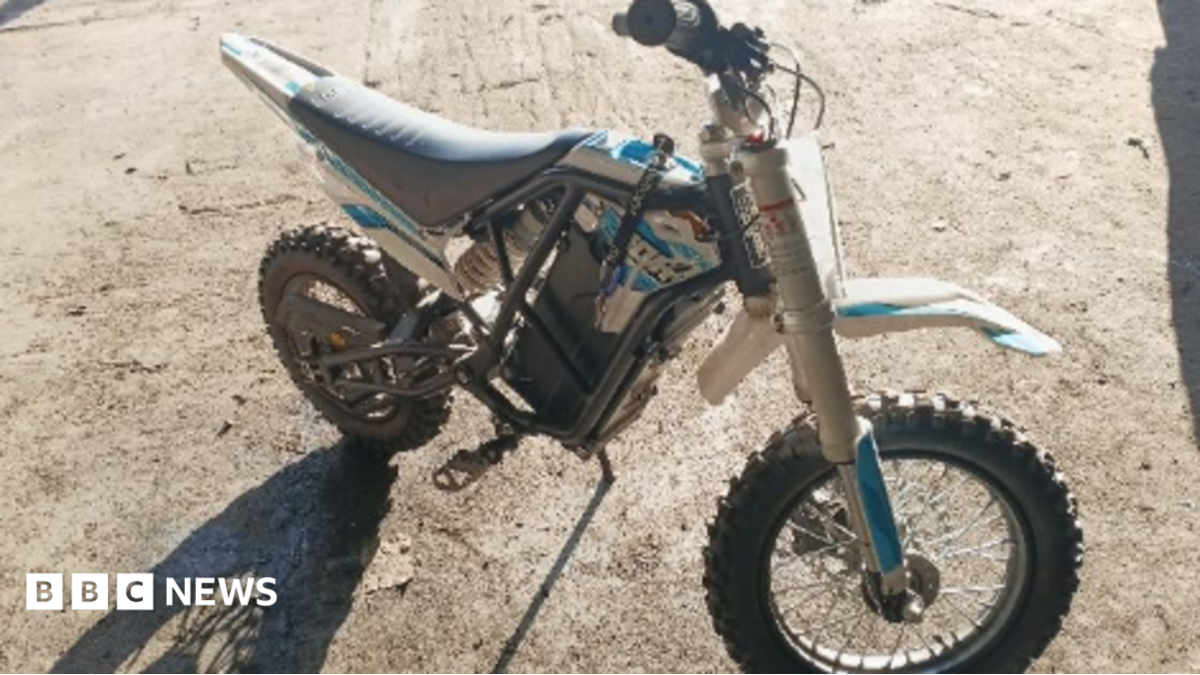 Left: an electric dirt bike. Right: an electric dirt bike
