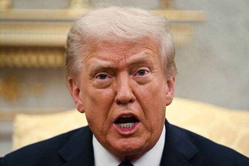 US President Donald Trump speaks during a bilateral meeting with Canadian Prime Minister Mark Carney