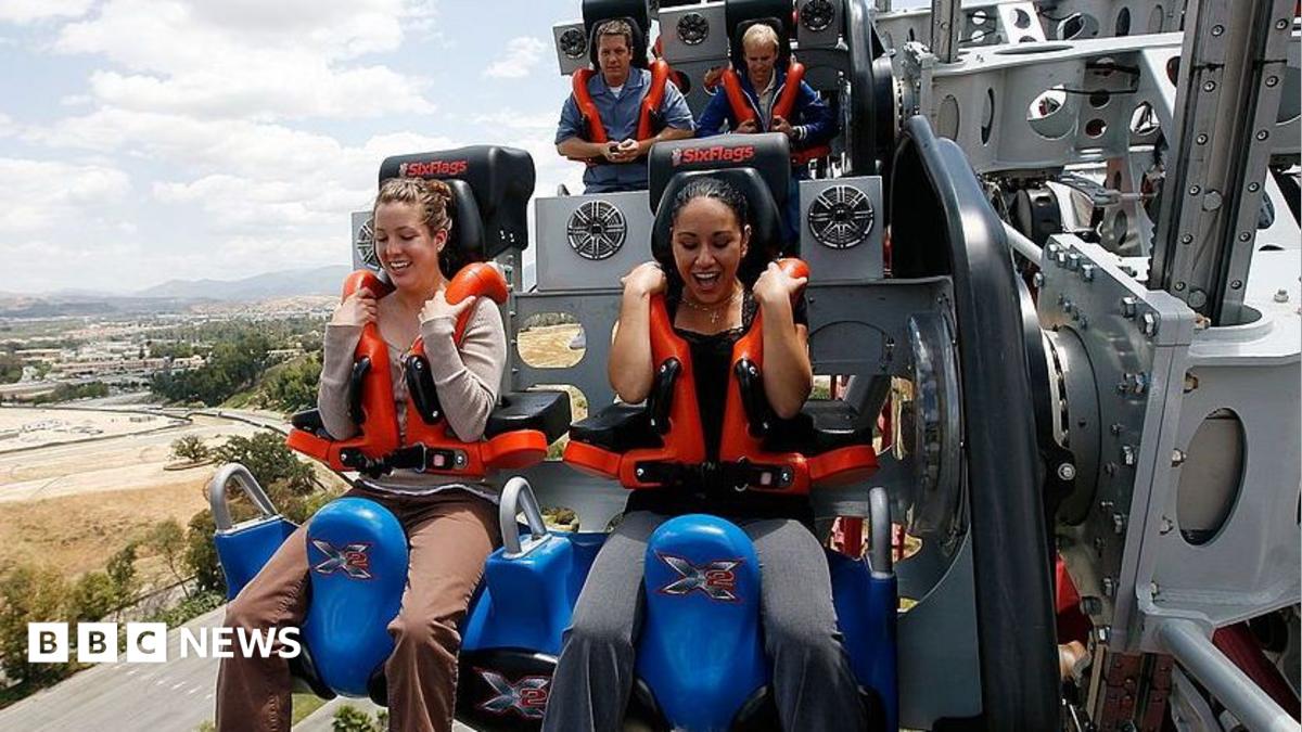 Jacque Marquez and Sarah Martinez were among the first riders to experience X2 At Six Flags Magic Mountain on May 22, 2008, in Valencia, California