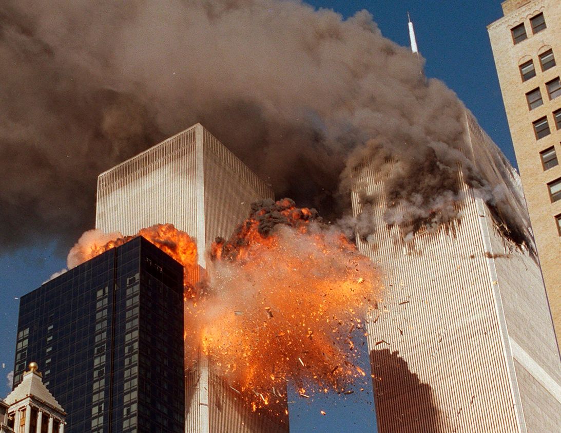 A second plane hits the World Trade Center in New York, Sept. 11, 2001.