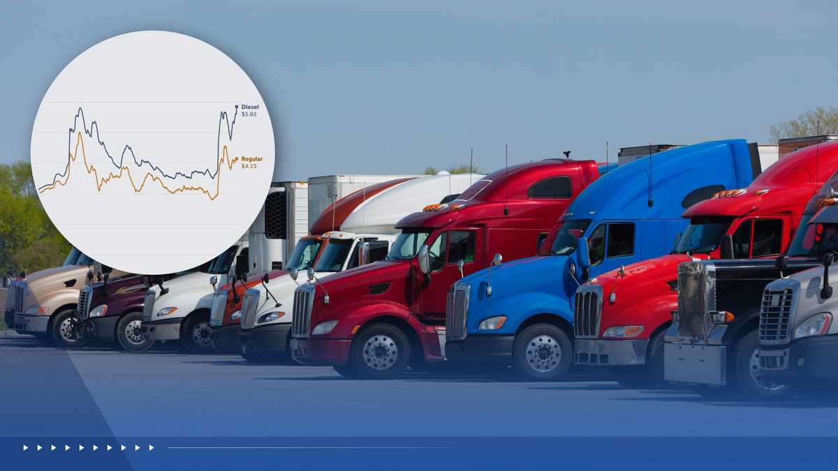 Graph shows road to record high diesel prices during Iran War